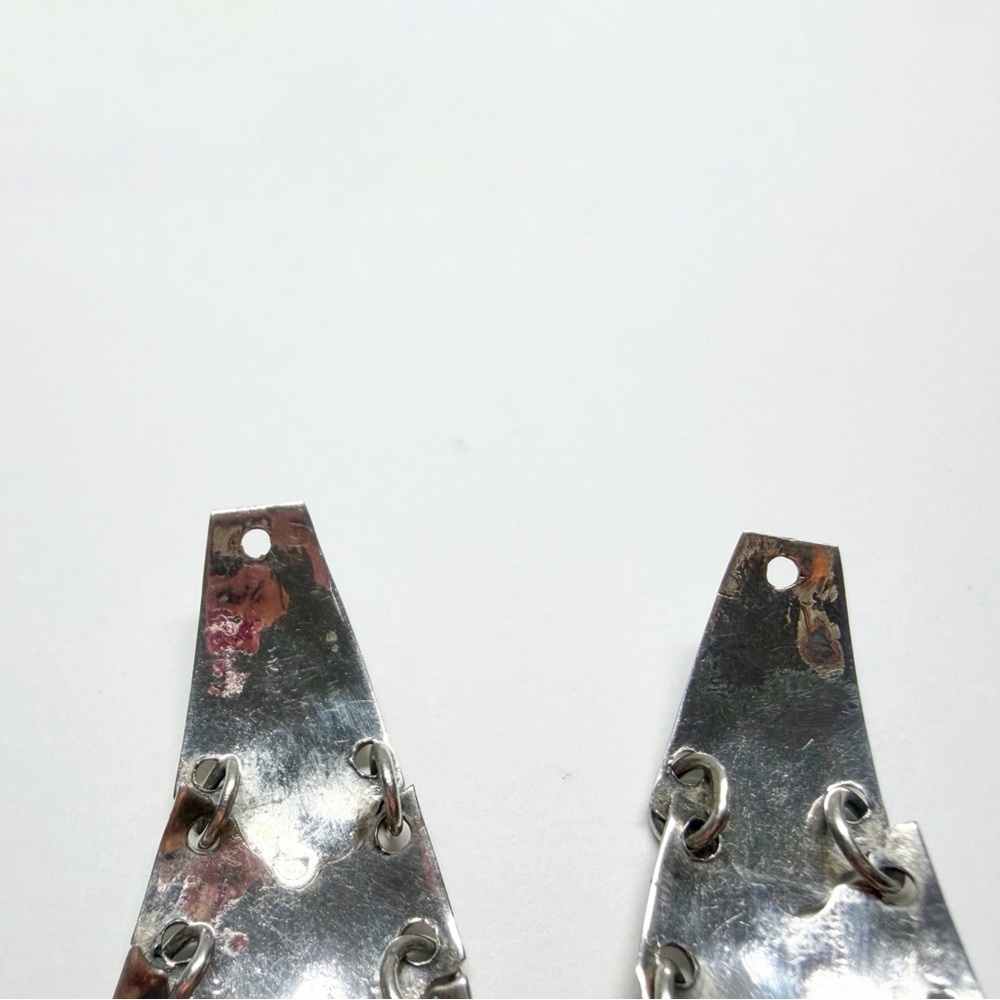 Vintage Hand Crafted Silver Earring Jackets Western Native - Picture 6 of 8